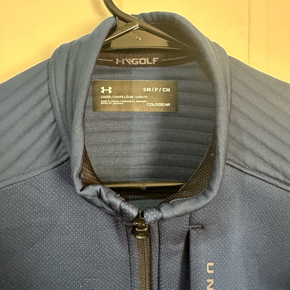 Under Armour Small Blue Storm Dakota Full Zip Ribbed Sleeve Golf Jacket - Picture 6 of 9